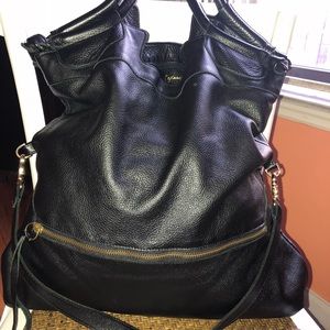 “Foley & Corrina” Black Leather Large City Tote
